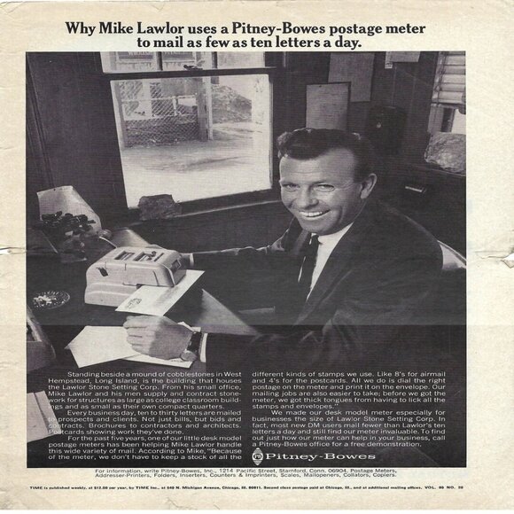 1967 Pitney Bowes Postage Meter to Mail Letters Vintage Mags Print Ad/Poster - Picture 1 of 1